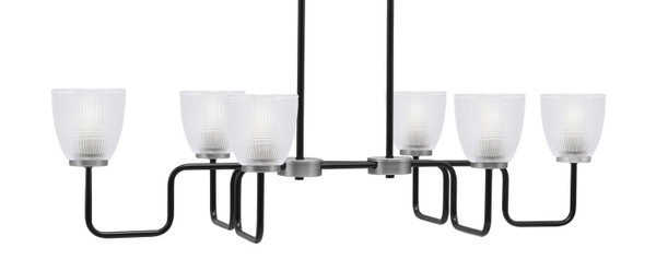 Toltec Lighting - 6236-MBGP-500 - Six Light Bar - Sandia - Matte Black & Graphite