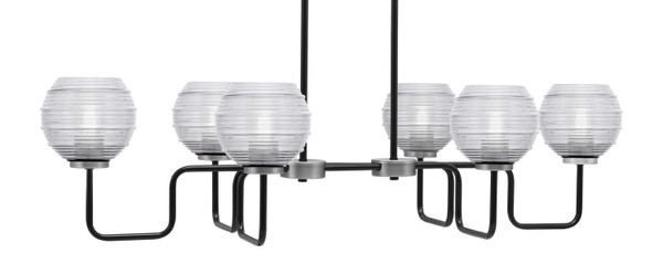 Toltec Lighting - 6236-MBGP-5110 - Six Light Bar - Sandia - Matte Black & Graphite