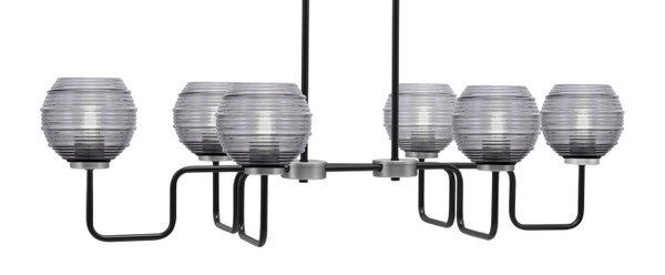 Toltec Lighting - 6236-MBGP-5112 - Six Light Bar - Sandia - Matte Black & Graphite