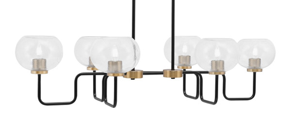 Toltec Lighting - 6236-MBNAB-202 - Six Light Bar - Sandia - Matte Black & New Age Brass