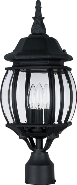 Maxim - 1035BK - Three Light Outdoor Pole/Post Lantern - Crown Hill - Black