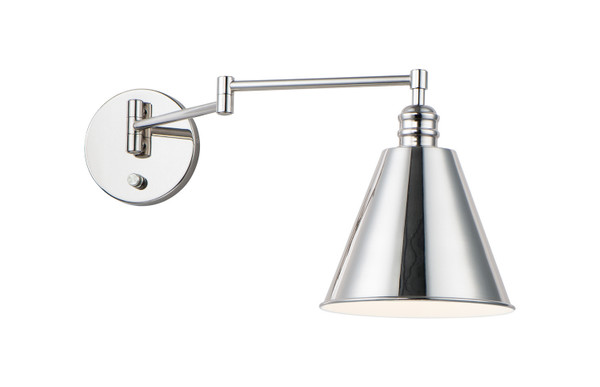 Maxim - 12220PN - One Light Wall Sconce - Library - Polished Nickel