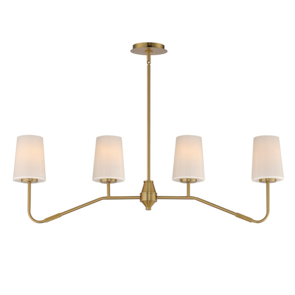 Maxim - 12697WTNAB - Four Light Linear Chandelier - Durham - Natural Aged Brass