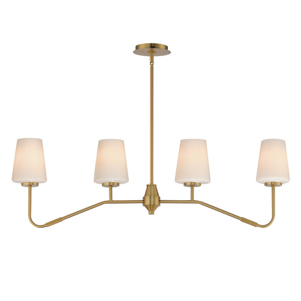 Maxim - 12697WTNAB - Four Light Linear Chandelier - Durham - Natural Aged Brass