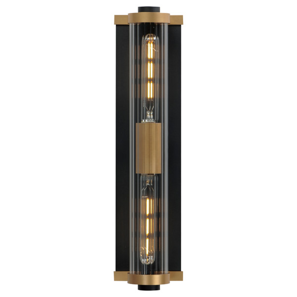 Maxim - 16122CRBKAB - Two Light Outdoor Wall Sconce - Opulent - Black / Antique Brass