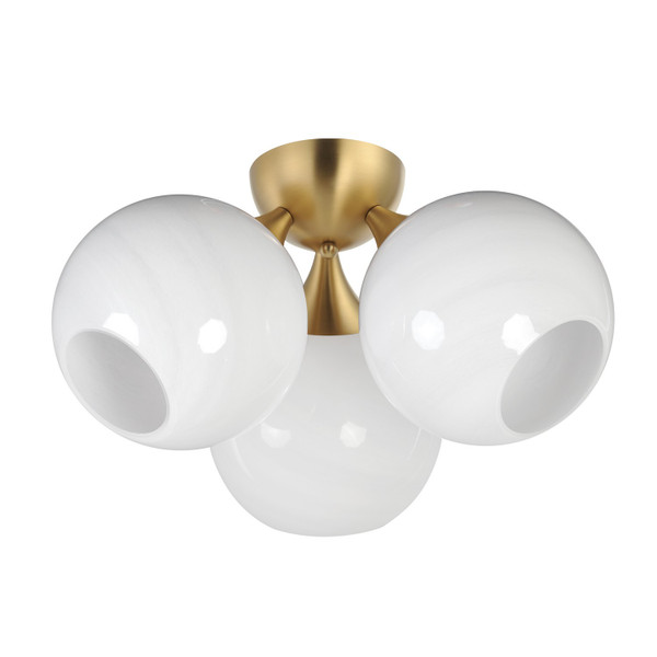 Maxim - 21225MRNAB - Three Light Semi Flush Mount - Neve - Natural Aged Brass