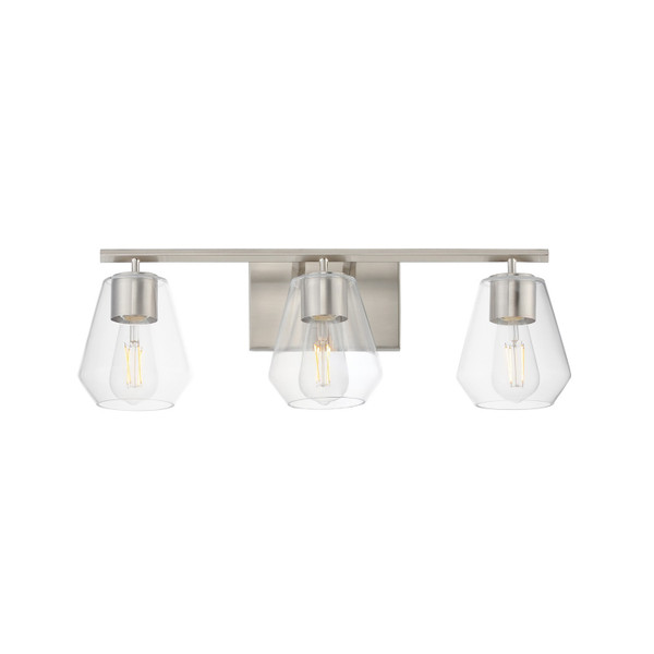 Maxim - 21333CLSN - Three Light Bath Vanity - Geode - Satin Nickel