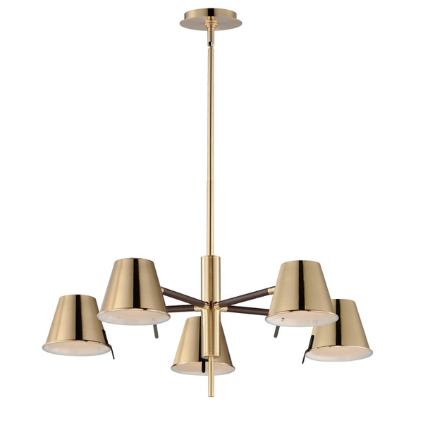 Maxim - 25175DBZHR - LED Chandelier - Carlo - Dark Bronze Leather Heritage Brass