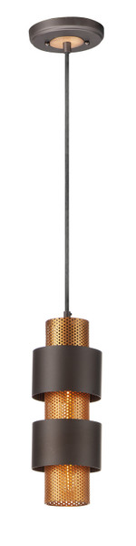 Maxim - 31209OIAB - One Light Mini Pendant - Caspian - Oil Rubbed Bronze / Antique Brass