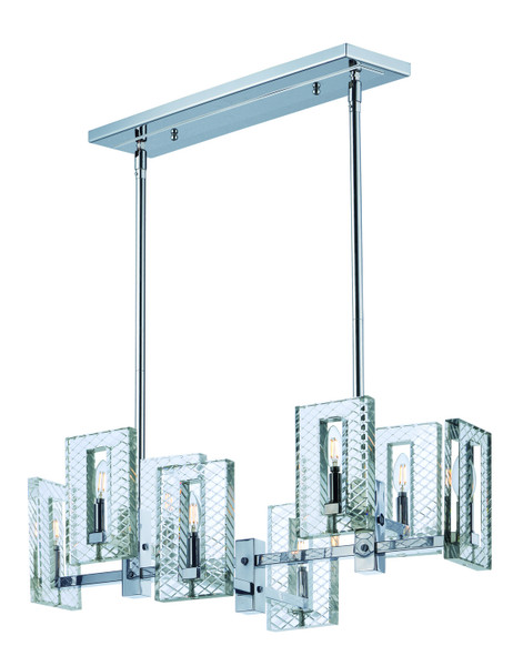 Maxim - 38015BCPN - Eight Light Linear Chandelier - Suave - Polished Nickel