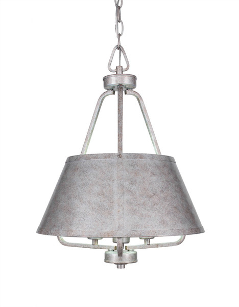 Toltec Lighting - 1124-AS - Three Light Chandelier - Sonora - Aged Silver