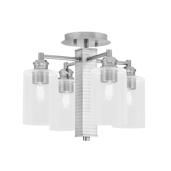 Toltec Lighting - 1157-BN-300 - Four Light Semi-Flush Mount - Edge - Brushed Nickel