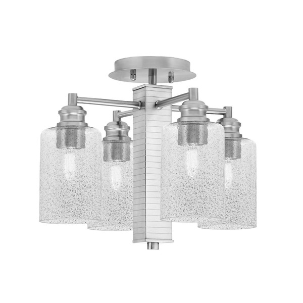 Toltec Lighting - 1157-BN-3002 - Four Light Semi-Flush Mount - Edge - Brushed Nickel