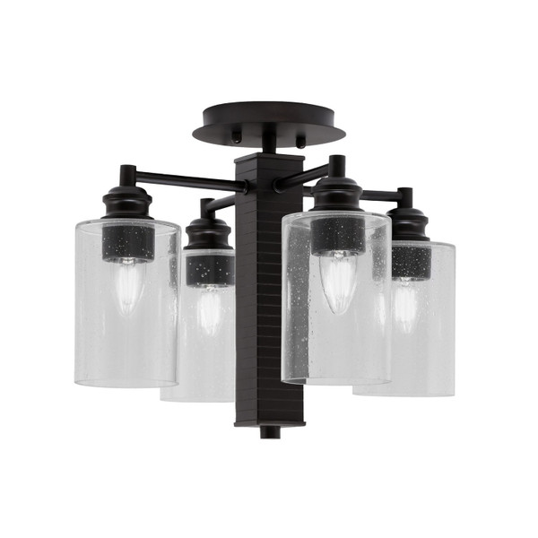 Toltec Lighting - 1157-ES-300 - Four Light Semi-Flush Mount - Edge - Espresso
