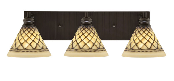 Toltec Lighting - 1163-ES-7185 - Three Light Bath Bar - Edge - Espresso