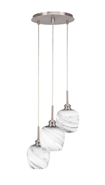 Toltec Lighting - 1173-BN-4819 - Three Light Pendalier - Edge - Brushed Nickel