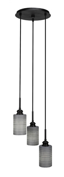 Toltec Lighting - 1173-ES-4062 - Three Light Pendalier - Edge - Espresso