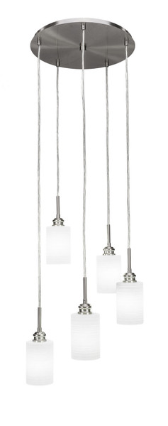 Toltec Lighting - 1175-BN-4061 - Five Light Cluster Pendalier - Edge - Brushed Nickel