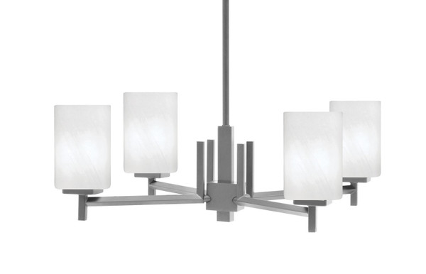 Toltec Lighting - 1204-GP-3001 - Four Light Chandelier - Franklin - Graphite