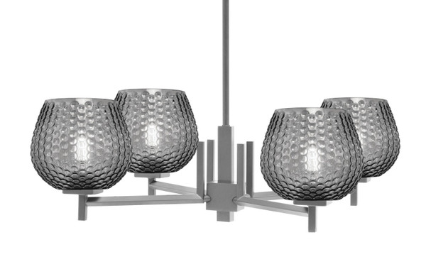 Toltec Lighting - 1204-GP-4602 - Four Light Chandelier - Franklin - Graphite
