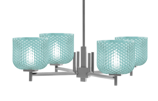 Toltec Lighting - 1204-GP-4615 - Four Light Chandelier - Franklin - Graphite
