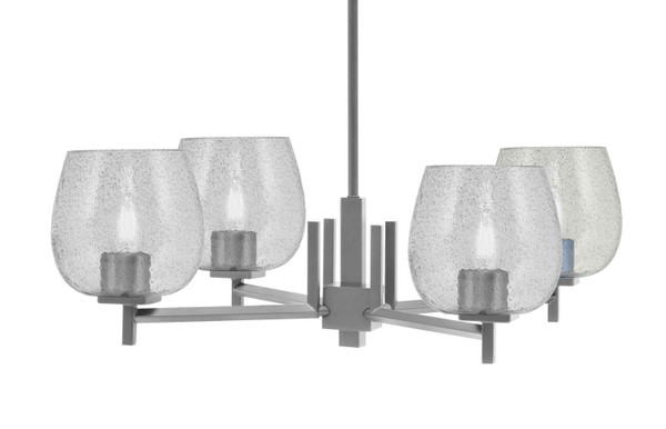 Toltec Lighting - 1204-GP-4812 - Four Light Chandelier - Franklin - Graphite