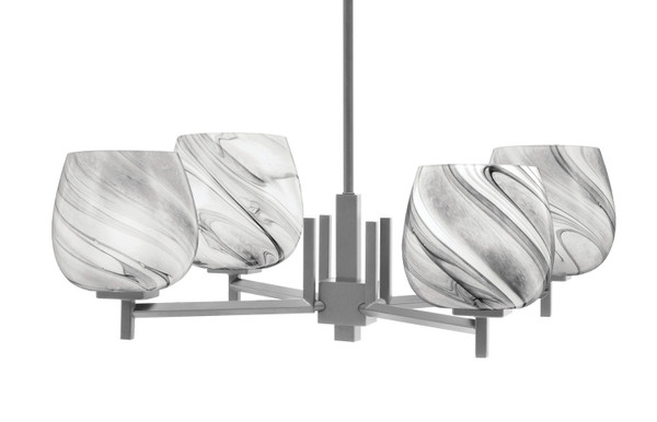 Toltec Lighting - 1204-GP-4819 - Four Light Chandelier - Franklin - Graphite