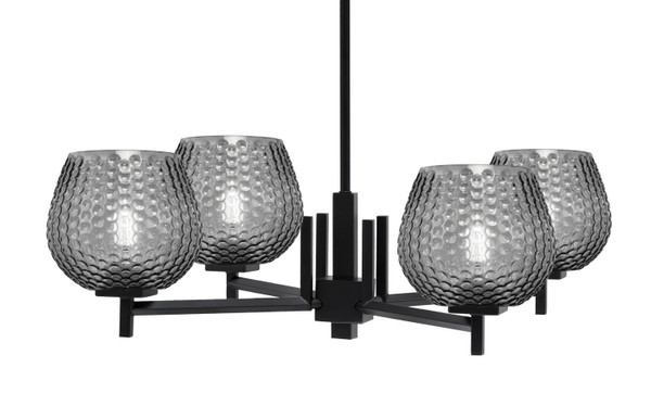 Toltec Lighting - 1204-MB-4602 - Four Light Chandelier - Franklin - Matte Black