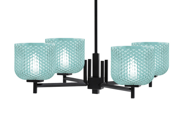 Toltec Lighting - 1204-MB-4615 - Four Light Chandelier - Franklin - Matte Black
