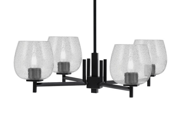 Toltec Lighting - 1204-MB-4812 - Four Light Chandelier - Franklin - Matte Black