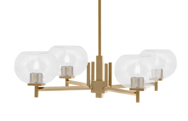 Toltec Lighting - 1204-NAB-202 - Four Light Chandelier - Franklin - New Age Brass