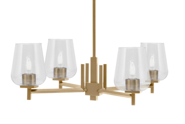 Toltec Lighting - 1204-NAB-210 - Four Light Chandelier - Franklin - New Age Brass