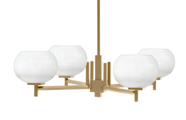 Toltec Lighting - 1204-NAB-212 - Four Light Chandelier - Franklin - New Age Brass