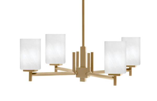 Toltec Lighting - 1204-NAB-3001 - Four Light Chandelier - Franklin - New Age Brass