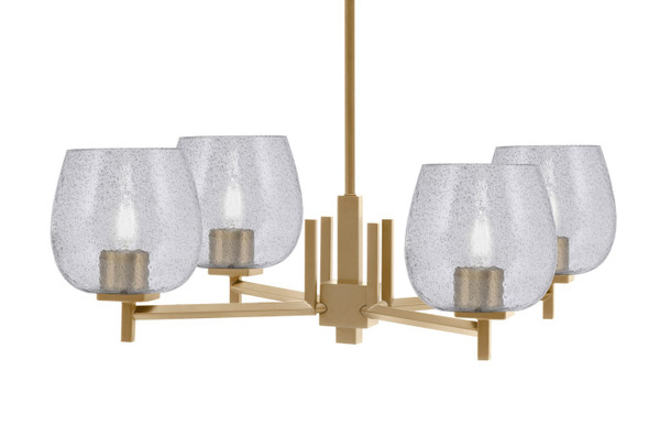 Toltec Lighting - 1204-NAB-4812 - Four Light Chandelier - Franklin - New Age Brass