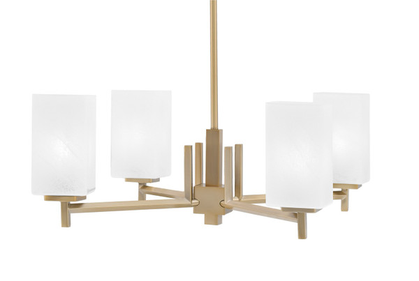 Toltec Lighting - 1204-NAB-541 - Four Light Chandelier - Franklin - New Age Brass