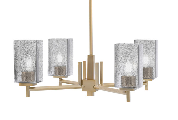 Toltec Lighting - 1204-NAB-542 - Four Light Chandelier - Franklin - New Age Brass