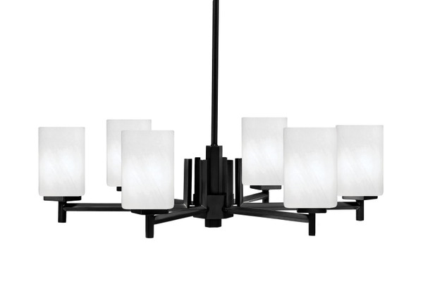 Toltec Lighting - 1206-MB-3001 - Six Light Chandelier - Franklin - Matte Black
