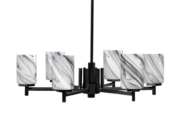 Toltec Lighting - 1206-MB-3009 - Six Light Chandelier - Franklin - Matte Black