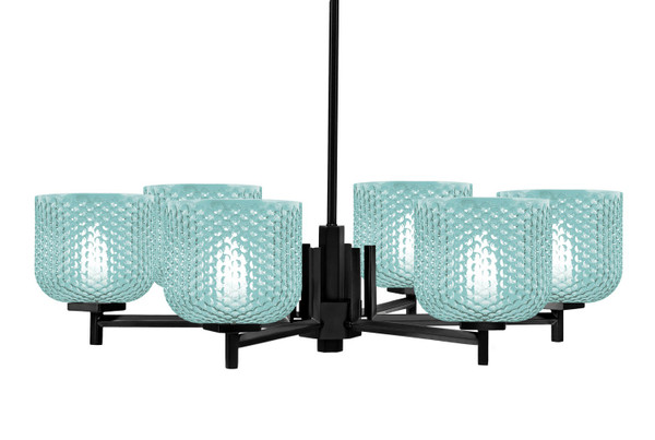 Toltec Lighting - 1206-MB-4615 - Six Light Chandelier - Franklin - Matte Black