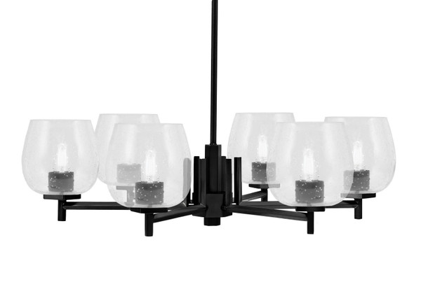 Toltec Lighting - 1206-MB-4810 - Six Light Chandelier - Franklin - Matte Black