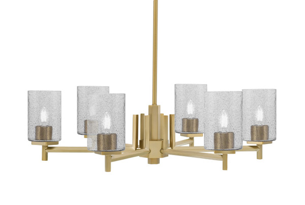 Toltec Lighting - 1206-NAB-3002 - Six Light Chandelier - Franklin - New Age Brass