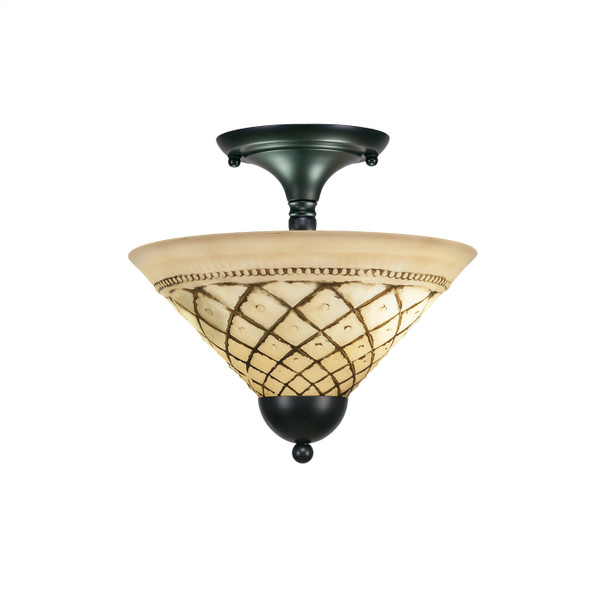 Toltec Lighting - 120-MB-7182 - Two Light Semi-Flush Mount - Any - Matte Black