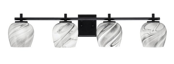 Toltec Lighting - 1214-MB-4819 - Four Light Bath Bar - Franklin - Matte Black