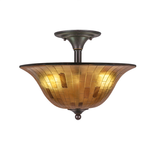 Toltec Lighting - 121-DG-708 - Two Light Semi-Flush Mount - Any - Dark Granite