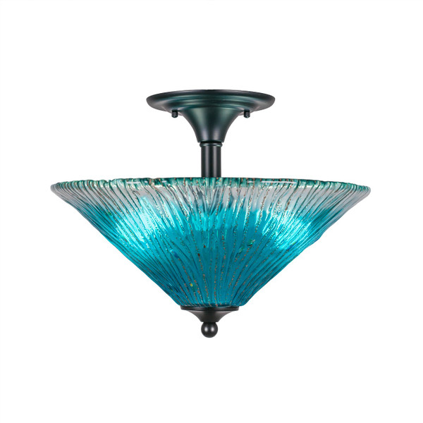 Toltec Lighting - 121-MB-715 - Two Light Semi-Flush Mount - Any - Matte Black