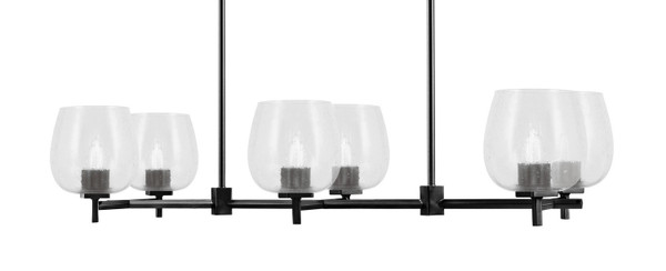 Toltec Lighting - 1226-MB-4810 - Six Light Island Pendant - Franklin - Matte Black