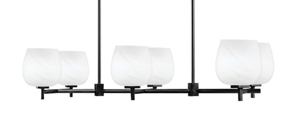 Toltec Lighting - 1226-MB-4811 - Six Light Island Pendant - Franklin - Matte Black