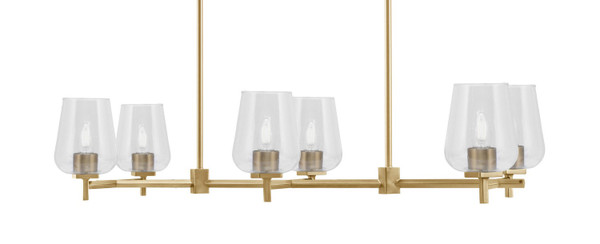 Toltec Lighting - 1226-NAB-210 - Six Light Island Pendant - Franklin - New Age Brass