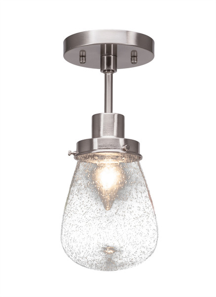 Toltec Lighting - 1237-BN-471 - One Light Semi-Flush Mount - Meridian - Brushed Nickel